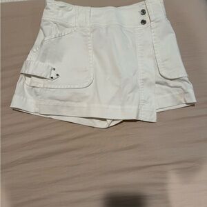 Derek Lam Cream Skorts with Button Detail